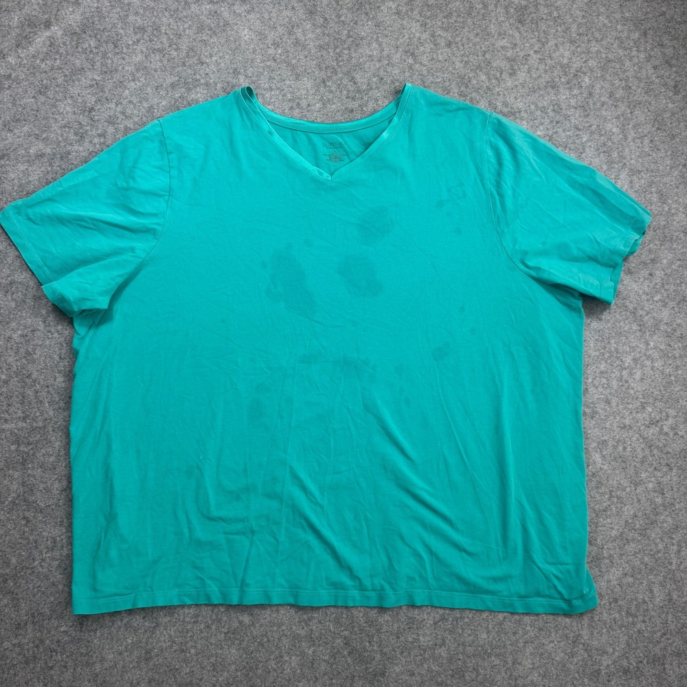 Catherines Supreme Essentials V-Neck T-Shirt Womens Plus Size 3X Teal Green Tee